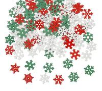 WANYI 100PCS Copos de Nieve de Madera Mini Decoracion Navidad Copos de Nieve Confeti Decoraciones de Madera para DIY Artesanía, Decoraciones de Mesa Navidad, Decoración de Invierno (B)
