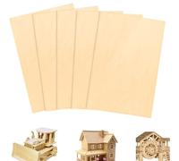 WANYI 5 Piezas Tablero Madera, Tablero Contrachapado 200 X 200 X 4mm Tableros de Madera Cuadrado Maderas para Bricolaje, Modelado