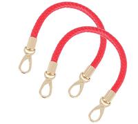 WANYI Asas para Bolsos 2 Piezas 40CM PU Asas de Cuero de Repuesto para Bolso Asas para Bolso de Bricolaje Desmontable Correa Bolso Cuero con Hebillas Metálicas Correa (Rojo)