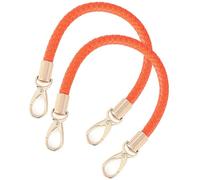 WANYI Asas para Bolsos 2 Piezas 40CM PU Asas de Cuero de Repuesto para Bolso Asas para Bolso de Bricolaje Desmontable Correa Bolso Cuero con Hebillas Metálicas Correa (Naranja)