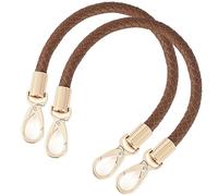 WANYI Asas para Bolsos 2 Piezas 40CM PU Asas de Cuero de Repuesto para Bolso Asas para Bolso de Bricolaje Desmontable Correa Bolso Cuero con Hebillas Metálicas Correa (Café)