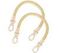 WANYI Asas para Bolsos 2 Piezas 40CM PU Asas de Cuero de Repuesto para Bolso Asas para Bolso de Bricolaje Desmontable Correa Bolso Cuero con Hebillas Metálicas Correa (Oro)