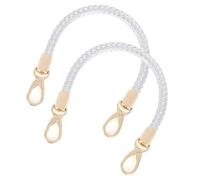 WANYI Asas para Bolsos 2 Piezas 40CM PU Asas de Cuero de Repuesto para Bolso Asas para Bolso de Bricolaje Desmontable Correa Bolso Cuero con Hebillas Metálicas Correa (Plata)