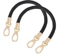 WANYI Asas para Bolsos 2 Piezas 40CM PU Asas de Cuero de Repuesto para Bolso Asas para Bolso de Bricolaje Desmontable Correa Bolso Cuero con Hebillas Metálicas Correa (Negro)