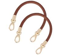 WANYI Asas para Bolsos 2 Piezas 40CM PU Asas de Cuero de Repuesto para Bolso Asas para Bolso de Bricolaje Desmontable Correa Bolso Cuero con Hebillas Metálicas Correa (Marrón)