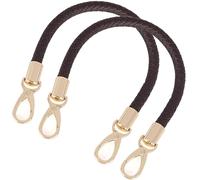 WANYI Asas para Bolsos 2 Piezas 40CM PU Asas de Cuero de Repuesto para Bolso Asas para Bolso de Bricolaje Desmontable Correa Bolso Cuero con Hebillas Metálicas Correa (Café Oscuro)