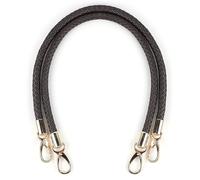 WANYI Asas para Bolsos 2 Piezas 61 CM PU Bolso de Cuero Correas de Mano de Repuesto Universal con Mosquetón para Bolso de Bricolaje Accesorios(Café Negro)