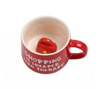 Wanyidaxing Taza de cerámica 3D de tiburón oculto, bonita figura de animal hecha a mano, lindas tazas de café, regalos de vacaciones y cumpleaños para los amantes del café y el té con leche, 14 onzas