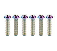 Wanyifa Cabeza de botón de titanio Torx M5 M6 M8 x10 12 15 20 25 30 35 40 mm para bicicleta, motocicleta, coche, tornillos de 6 (M6 x 30 mm, arco iris)