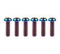 Wanyifa Cabeza de botón de titanio Torx M5 M6 M8 x10 12 15 20 25 30 35 40 mm para bicicleta, motocicleta, coche, tornillos de 6 (M6 x 25 mm, azul quemado)
