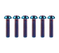 Wanyifa Cabeza de botón de titanio Torx M5 M6 M8 x10 12 15 20 25 30 35 40 mm para bicicleta, motocicleta, coche, tornillos de 6 (M6 x 30 mm, azul quemado)