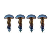 Wanyifa Titanio M4 M5 15 17 20mm Tornillos autorroscantes cabeza Torx Tornillos para motocicleta Paquete de 4 (cabeza de botón de bola M5 x 17 mm, azul quemado)