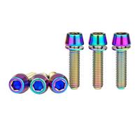 Wanyifa Titanio M5 x 20 mm con arandela Allen hexagonal tornillos cónicos para vástago de bicicleta paquete de 6 (colorido)