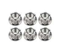 Wanyifa Titanio M6 M8 M10 M12 M14 Tuerca de perno de brida para bicicleta, motocicleta y eje trasero accesorios de modificación de coche, paquete de 6 (M12 paso 1,25 mm, titanio normal)