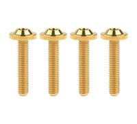 Wanyifa Titanio Ti M5x10 12 15 20 25 30 35mm Botón Torx Tornillo de cabeza para bicicleta motocicleta (M5x25mm, Oro)