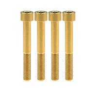 Wanyifa Titanium Ti M8 x15 20 25 30 35 40 45 50 60 m 1,25 mm paso tornillos de cabeza hexagonal hexagonal paquete de 4 (cabeza cuadrada M8 x 60 mm, oro)