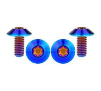 Wanyifa Tornillo de cabeza Torx de titanio M4, M5, M6, 10, 12, 15, 20, 25, 30, 35 mm, para bicicleta, motocicleta, paquete de 4 (azul quemado, M6 x 12 mm)
