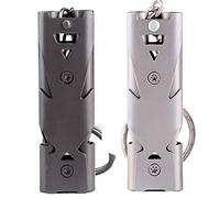 WANYIG 2 Pack Silbatos de Emergencia Dobles Tubos de Alta frecuencia Silbato Arbitro,Silbato Supervivencia Silbido para Seguridad