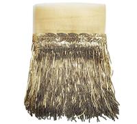 WANYIG Flecos de Lentejuelas para Coser 5 Yards de Largo 20CM de Ancho tiras borla sedoso para bricolaje Latin Macrame Samba Dress Stage Ropa Accesorios (Oro claro)