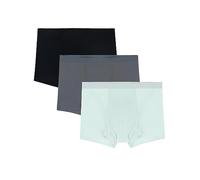WANYING 3 × Hombre Básicos Bóxer Calzoncillos Sin Costuras de Seda Hielo Semitransparente Súper Fino Transpirable - Liso Negro & Gris Oscuro & Verde-Gris M