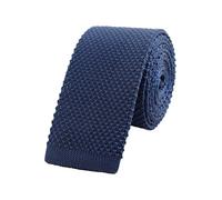 WANYING Hombres Corbata de Punto Terminada en Corte Recto Corbata Tricot con un Ancho de 5.7cm Narrow Tie - Liso Azul oscuro