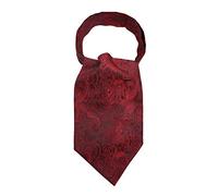 WANYING Hombres Retro Ascot Corbatas Jacquard Tejido Corbatas Bufanda Elegante para Caballero - Paisley rojo