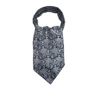 WANYING Hombres Retro Ascot Corbatas Jacquard Tejido Corbatas Bufanda Elegante para Caballero - Paisley plateado