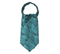 WANYING Hombres Retro Ascot Corbatas Jacquard Tejido Corbatas Bufanda Elegante para Caballero - Paisley Turquesa