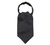 WANYING Hombres Retro Ascot Corbatas Jacquard Tejido Corbatas Bufanda Elegante para Caballero - Paisley Negro