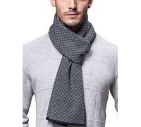 WANYING Invierno Otoño Hombre Bufanda de Punto 6% de Lana Súper Suave Casual de Negocios - 180 * 30 cm Cuadros Gris