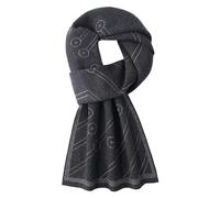 WANYING Otoño Invierno Bufanda de Hombre 6% Lana Bufanda de Punto Bufanda de Lana Bufanda de Moda para Caballeros Urbanos - Gris Oscuro y Beige, J04 Dark Grey & Beige, 180 × 30 cm
