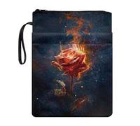Wanyint Funda de libro de tela lavable con cremallera para lector, protector multifuncional de libros de 11.4 x 8.7 pulgadas, rosa llama, azul oscuro