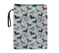 Wanyint Funda para libros para amantes de los libros, funda multifuncional para libros de tapa blanda y tapa dura, diseño de pata de hueso de perro salchicha, color negro