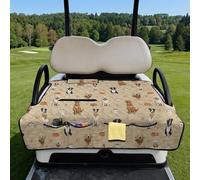 Wanyint Manta universal para asiento de carrito de golf con 4 bolsillos delanteros y práctico diseño plegable, se adapta a EZGO, coche club y más asientos para 2 personas, bonito estampado de perro y