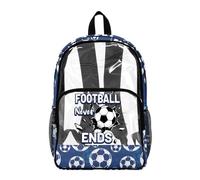 Wanyint Mochila grande transparente de PVC resistente de 17 pulgadas, mochila universitaria transparente para niños, niñas y niños, El fútbol nunca termina, One Size, Casual