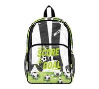 Wanyint Mochila transparente de PVC resistente para niñas y niños, bolsa de libros transparente de 17 pulgadas, mochila grande para la universidad, Marca un gol de fútbol, One Size, Casual