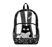 Wanyint Mochila transparente resistente para la escuela, bolsa transparente de 17 pulgadas, mochila universitaria de tela resistente para viajes, playa, casual, Reading Cat Black, One Size, Casual