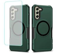 Wanyuexes Funda para Galaxy S21 FE 5G Capa, para Samsung S21 FE SM-G990U Protector Cristal Templado, Compatible MagSafe Magnética Carcasa para Samsung Galaxy S21 FE Verde