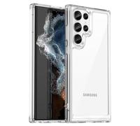 Wanyuexes Funda para Galaxy S22 Ultra, Samsung S22 Ultra 5G SM-S908U, parte trasera de policarbonato duro transparente antiamarilleamiento y cubierta protectora de TPU suave para Samsung Galaxy S22