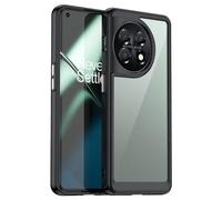 Wanyuexes Funda para OnePlus 11, One Plus 11 5G PHB110, parte trasera de policarbonato duro transparente antiamarilleamiento y cubierta protectora de TPU suave para OnePlus 11 5G, color negro cristal