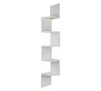 WANZHE - Estantería de pared, estante esquinero, estante en forma de zigzag de 120 cm de alto para CD DVD,plantas,decoraciones,recuerdos (blanco)