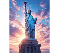 Wanziho Diamond Painting, Estatua De La Libertad 5D DIY Diamond Painting Kit Completo 40x53cm, Kit Pintura Diamante Adultos Cielo, Kit Punto de Cruz para Decorar Habitacion Pared, Regalos para Mujer