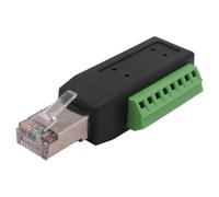 Waoclowr Conector RJ45 con terminales de tornillo, sin soldadura RJ45 macho a 8 pines adaptador de bloque de terminales para Ethernet Cat5/6/7 AV