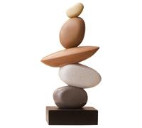 Waoclowr Escultura moderna de piedras apiladas de resina - Arte rupestre abstracto y equilibrado para diferentes tipos de habitaciones, acento decorativo en la mesa