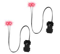 Waoclowr Halloween LED luminoso con temporizador, 2 unidades, luz sobre ojos esqueléticos, jardín, Halloween, decoración al aire libre, Halloween, desalojo de ventas, rojo