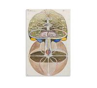 WAONZZAI Hilma Af Klint - Póster de arte abstracto, árbol del conocimiento, n.º 1, serie Kunskapens Trad W, pósteres artísticos para pared, impresiones estéticas en lienzo para decoración del hogar