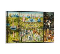 WAONZZAI Póster de Pintura Famosa El Jardín de las Delicias Terrenales, C.1490 Hieronymus Bosch Lámina en Lienzo Póster de Arte, Arte de Pared Decoración del Hogar Pintura; Marco; 08x12pulgadas