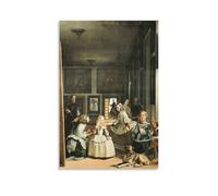 WAONZZAI Póster de Pintura Famosa Las Meninas (Las Damas de Honor), C.1656 Diego Rodriguez De Silva Velázquez, Lienzo Impreso, Arte en Lienzo, Decoración de Pared para el Hogar, Pintura; Sin Marco; 12