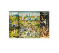 WAONZZAI Póster de pintura famoso El jardín de las delicias terrenales, C.1490 Hieronymus Bosch, póster artístico impreso en lienzo, arte de pared, pintura para decoración del hogar, sin marco; 12x18