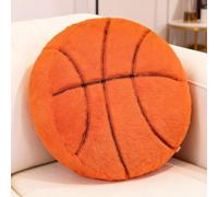 Wapasezyar Cojín de peluche con forma de pelota de deporte, decoración creativa para habitaciones, regalos de fiesta de cumpleaños para niños a partir de 14 años, 35 x 35 cm (cojín de baloncesto)